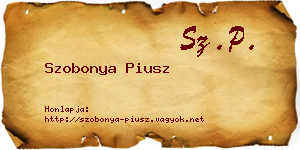Szobonya Piusz névjegykártya
